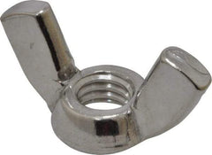 Value Collection - 3/8-16 UNC, Stainless Steel Standard Wing Nut - Grade 18-8, 1.44" Wing Span, 0.79" Wing Span - Eagle Tool & Supply