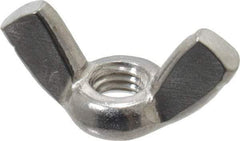 Value Collection - #10-32 UNF, Stainless Steel Standard Wing Nut - Grade 18-8, 0.91" Wing Span, 0.47" Wing Span - Eagle Tool & Supply