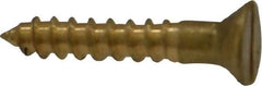 Value Collection - #4, 5/8" OAL, Slotted Drive, Flat Head Wood Screw - ASME B18.6.1, Brass - Eagle Tool & Supply