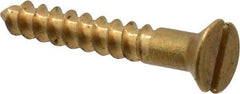 Value Collection - #4, 3/4" OAL, Slotted Drive, Flat Head Wood Screw - ASME B18.6.1, Brass - Eagle Tool & Supply