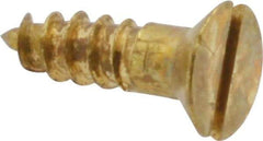 Value Collection - #6, 1/2" OAL, Slotted Drive, Flat Head Wood Screw - ASME B18.6.1, Brass - Eagle Tool & Supply