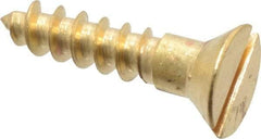 Value Collection - #6, 5/8" OAL, Slotted Drive, Flat Head Wood Screw - ASME B18.6.1, Brass - Eagle Tool & Supply
