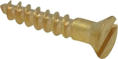 Value Collection - #6, 3/4" OAL, Slotted Drive, Flat Head Wood Screw - ASME B18.6.1, Brass - Eagle Tool & Supply