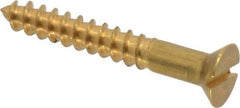 Value Collection - #6, 1" OAL, Slotted Drive, Flat Head Wood Screw - ASME B18.6.1, Brass - Eagle Tool & Supply