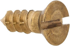 Value Collection - #8, 1/2" OAL, Slotted Drive, Flat Head Wood Screw - ASME B18.6.1, Brass - Eagle Tool & Supply