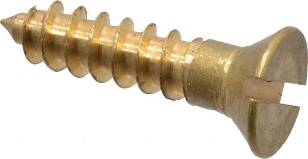 Value Collection - #8, 3/4" OAL, Slotted Drive, Flat Head Wood Screw - ASME B18.6.1, Brass - Eagle Tool & Supply