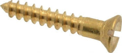 Value Collection - #8, 1" OAL, Slotted Drive, Flat Head Wood Screw - ASME B18.6.1, Brass - Eagle Tool & Supply