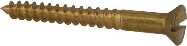 Value Collection - #8, 1-1/2" OAL, Slotted Drive, Flat Head Wood Screw - ASME B18.6.1, Brass - Eagle Tool & Supply