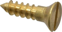 Value Collection - #10, 3/4" OAL, Slotted Drive, Flat Head Wood Screw - ASME B18.6.1, Brass - Eagle Tool & Supply