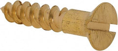 Value Collection - #10, 1" OAL, Slotted Drive, Flat Head Wood Screw - ASME B18.6.1, Brass - Eagle Tool & Supply