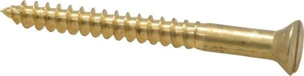 Value Collection - #10, 2" OAL, Slotted Drive, Flat Head Wood Screw - ASME B18.6.1, Brass - Eagle Tool & Supply