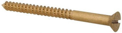 Value Collection - #10, 2-1/2" OAL, Slotted Drive, Flat Head Wood Screw - ASME B18.6.1, Brass - Eagle Tool & Supply