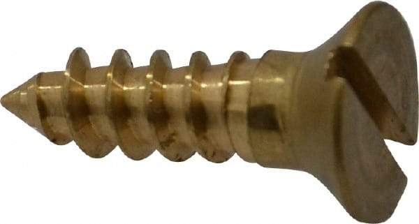 Value Collection - #12, 3/4" OAL, Slotted Drive, Flat Head Wood Screw - ASME B18.6.1, Brass - Eagle Tool & Supply