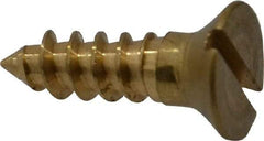 Value Collection - #12, 3/4" OAL, Slotted Drive, Flat Head Wood Screw - ASME B18.6.1, Brass - Eagle Tool & Supply