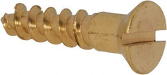 Value Collection - #12, 1" OAL, Slotted Drive, Flat Head Wood Screw - ASME B18.6.1, Brass - Eagle Tool & Supply