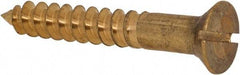 Value Collection - #12, 1-1/2" OAL, Slotted Drive, Flat Head Wood Screw - ASME B18.6.1, Brass - Eagle Tool & Supply