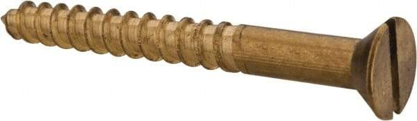 Value Collection - #12, 2" OAL, Slotted Drive, Flat Head Wood Screw - ASME B18.6.1, Brass - Eagle Tool & Supply