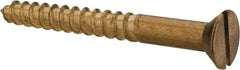 Value Collection - #12, 2" OAL, Slotted Drive, Flat Head Wood Screw - ASME B18.6.1, Brass - Eagle Tool & Supply