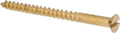Value Collection - #12, 3" OAL, Slotted Drive, Flat Head Wood Screw - ASME B18.6.1, Brass - Eagle Tool & Supply