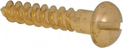 Value Collection - #14, 1-1/4" OAL, Slotted Drive, Flat Head Wood Screw - ASME B18.6.1, Brass - Eagle Tool & Supply
