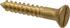Value Collection - #14, 1-1/2" OAL, Slotted Drive, Flat Head Wood Screw - ASME B18.6.1, Brass - Eagle Tool & Supply
