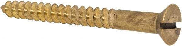 Value Collection - #14, 2-1/2" OAL, Slotted Drive, Flat Head Wood Screw - ASME B18.6.1, Brass - Eagle Tool & Supply