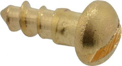 Value Collection - #2, 1/4" Length Under Head, Slotted Drive, Round Head Wood Screw - ASME B18.6.1, Brass - Eagle Tool & Supply
