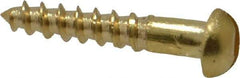 Value Collection - #4, 5/8" Length Under Head, Slotted Drive, Round Head Wood Screw - ASME B18.6.1, Brass - Eagle Tool & Supply