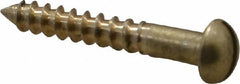 Value Collection - #4, 3/4" Length Under Head, Slotted Drive, Round Head Wood Screw - ASME B18.6.1, Brass - Eagle Tool & Supply