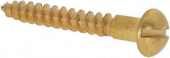 Value Collection - #6, 1" Length Under Head, Slotted Drive, Round Head Wood Screw - ASME B18.6.1, Brass - Eagle Tool & Supply