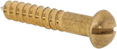 Value Collection - #8, 1" Length Under Head, Slotted Drive, Round Head Wood Screw - ASME B18.6.1, Brass - Eagle Tool & Supply