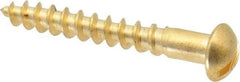 Value Collection - #8, 1-1/4" Length Under Head, Slotted Drive, Round Head Wood Screw - ASME B18.6.1, Brass - Eagle Tool & Supply