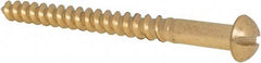 Value Collection - #12, 2-1/2" Length Under Head, Slotted Drive, Round Head Wood Screw - ASME B18.6.1, Brass - Eagle Tool & Supply
