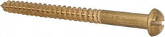 Value Collection - #14, 3" Length Under Head, Slotted Drive, Round Head Wood Screw - ASME B18.6.1, Brass - Eagle Tool & Supply