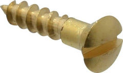 Value Collection - #4, 1/2" Length Under Head, Slotted Drive, Oval Head Wood Screw - ASME B18.6.1, Brass - Eagle Tool & Supply
