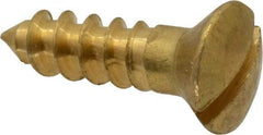 Value Collection - #6, 1/2" Length Under Head, Slotted Drive, Oval Head Wood Screw - ASME B18.6.1, Brass - Eagle Tool & Supply