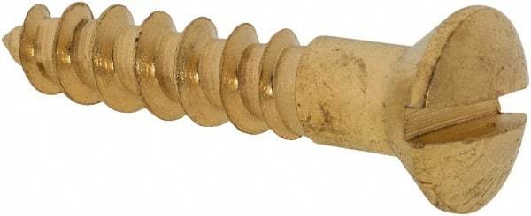 Value Collection - #10, 1" Length Under Head, Slotted Drive, Oval Head Wood Screw - ASME B18.6.1, Brass - Eagle Tool & Supply