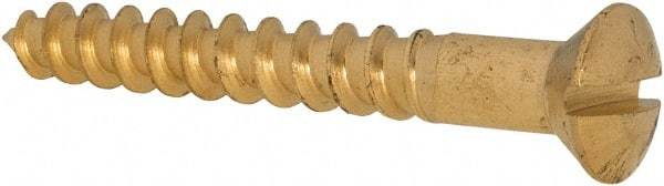 Value Collection - #10, 1-1/2" Length Under Head, Slotted Drive, Oval Head Wood Screw - ASME B18.6.1, Brass - Eagle Tool & Supply
