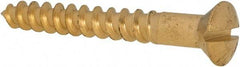 Value Collection - #10, 1-1/2" Length Under Head, Slotted Drive, Oval Head Wood Screw - ASME B18.6.1, Brass - Eagle Tool & Supply
