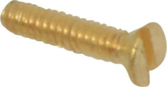 Value Collection - #2-56 UNC, 3/8" OAL Slotted Drive Machine Screw - Flat Head, Brass, Uncoated, Without Washer - Eagle Tool & Supply