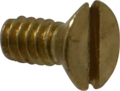 Value Collection - #4-40 UNC, 1/4" OAL Slotted Drive Machine Screw - Flat Head, Brass, Without Washer - Eagle Tool & Supply