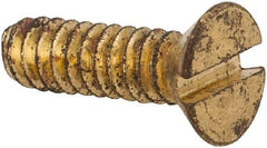 Value Collection - #4-40 UNC, 3/8" OAL Slotted Drive Machine Screw - Flat Head, Brass, Without Washer - Eagle Tool & Supply