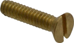 Value Collection - #4-40 UNC, 1/2" OAL Slotted Drive Machine Screw - Flat Head, Brass, Without Washer - Eagle Tool & Supply