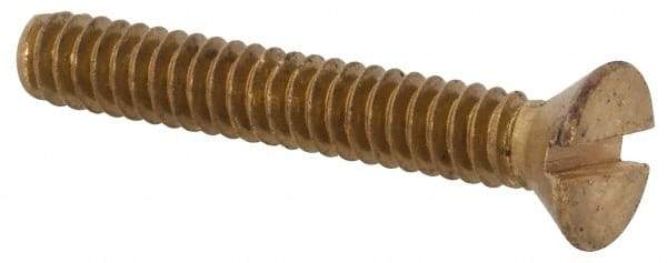 Value Collection - #4-40 UNC, 3/4" OAL Slotted Drive Machine Screw - Flat Head, Brass, Without Washer - Eagle Tool & Supply