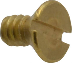 Value Collection - #6-32 UNC, 1/4" OAL Slotted Drive Machine Screw - Flat Head, Brass, Without Washer - Eagle Tool & Supply