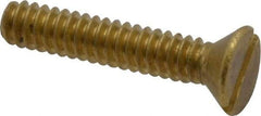Value Collection - #6-32 UNC, 3/4" OAL Slotted Drive Machine Screw - Flat Head, Brass, Without Washer - Eagle Tool & Supply