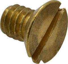 Value Collection - #8-32 UNC, 1/4" OAL Slotted Drive Machine Screw - Flat Head, Brass, Without Washer - Eagle Tool & Supply