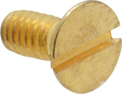 Value Collection - #8-32 UNC, 3/8" OAL Slotted Drive Machine Screw - Flat Head, Brass, Without Washer - Eagle Tool & Supply