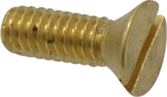 Value Collection - #8-32 UNC, 1/2" OAL Slotted Drive Machine Screw - Flat Head, Brass, Without Washer - Eagle Tool & Supply