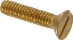 Value Collection - #8-32 UNC, 3/4" OAL Slotted Drive Machine Screw - Flat Head, Brass, Without Washer - Eagle Tool & Supply